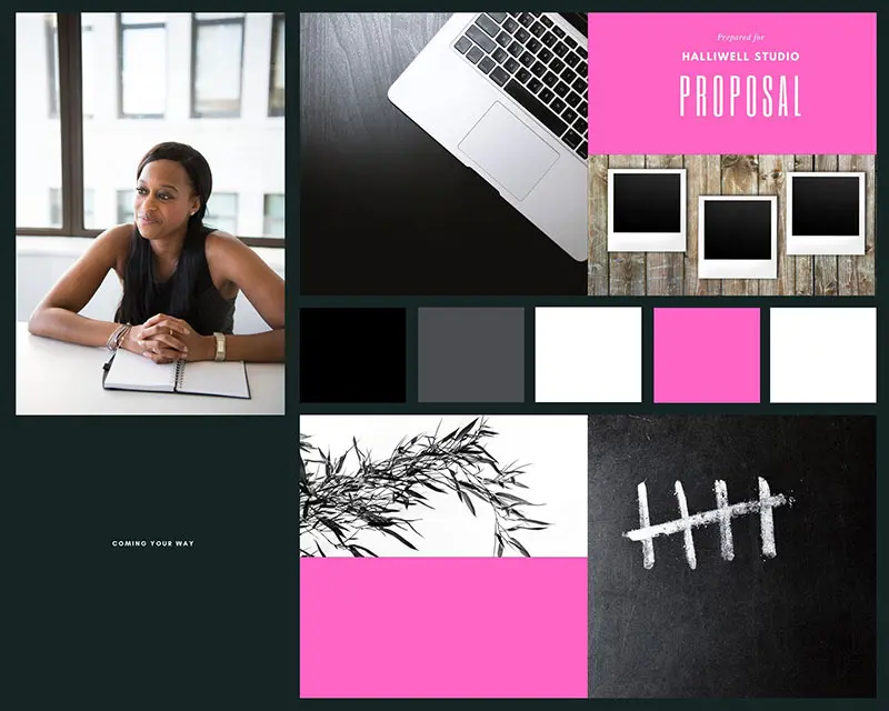 Moodboard - Cool, klar, weiblich