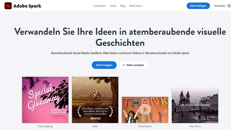 Social Media Grafiken, Webseiten und Videos in kurzer Zeit selbst gestalten.