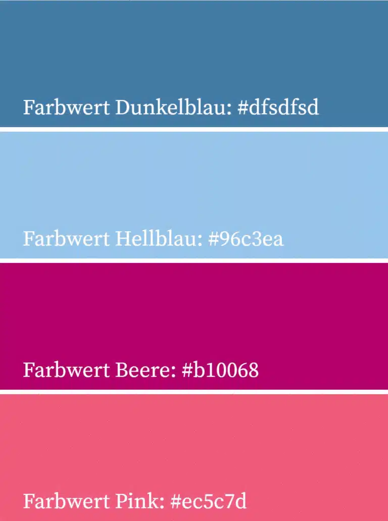 Fallbeispiel: Farben für Nadines Website