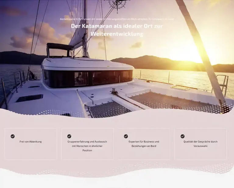 Premium Website Design - Der Katamaran als idealer Ort zur Weiterentwicklung