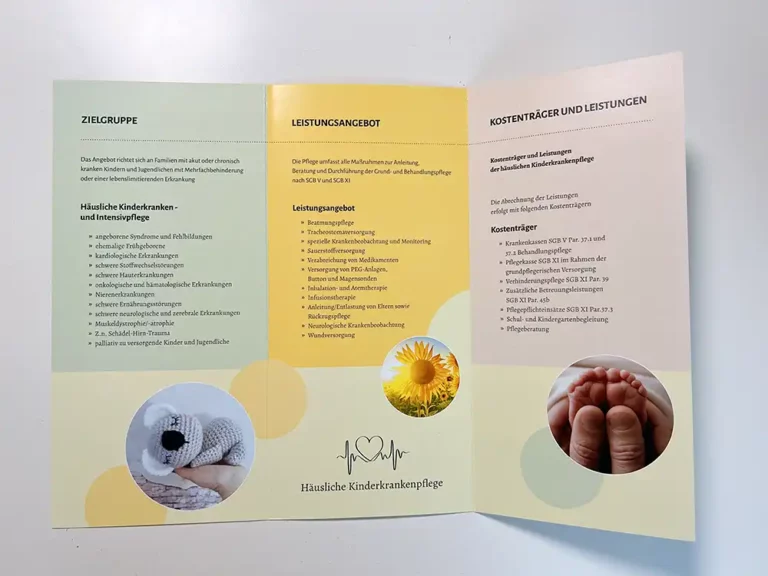 Flyer erstellen lassen für Kinderkrankenpflege