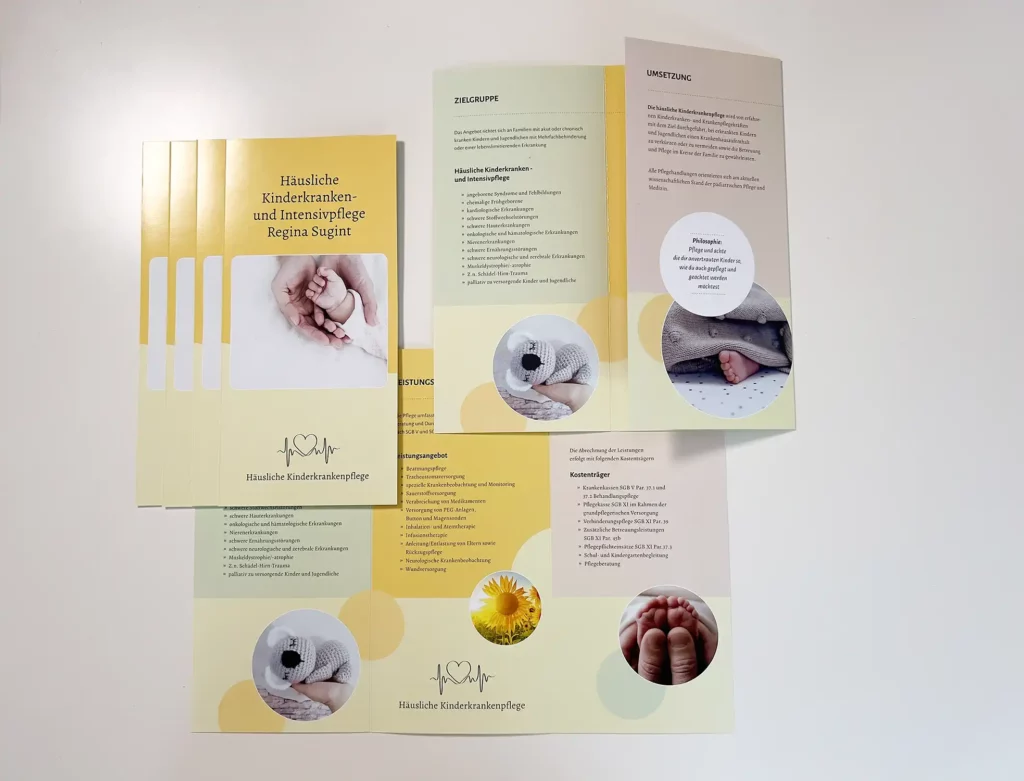 Flyer für die Kinderkrankenpflege Hannover