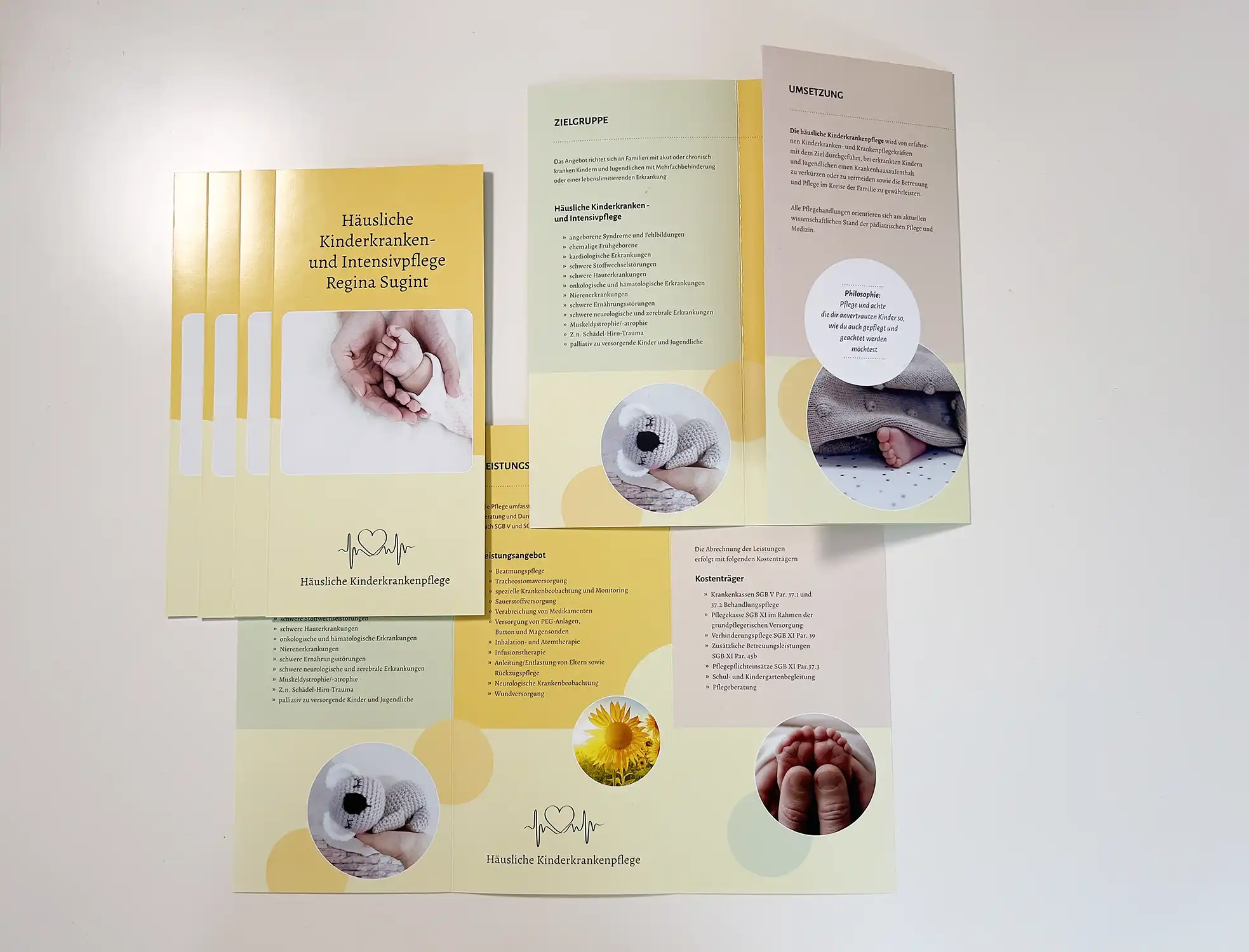Portfolio Flyer erstellen lassen 4 Flyer für die Kinderkrankenpflege Hannover
