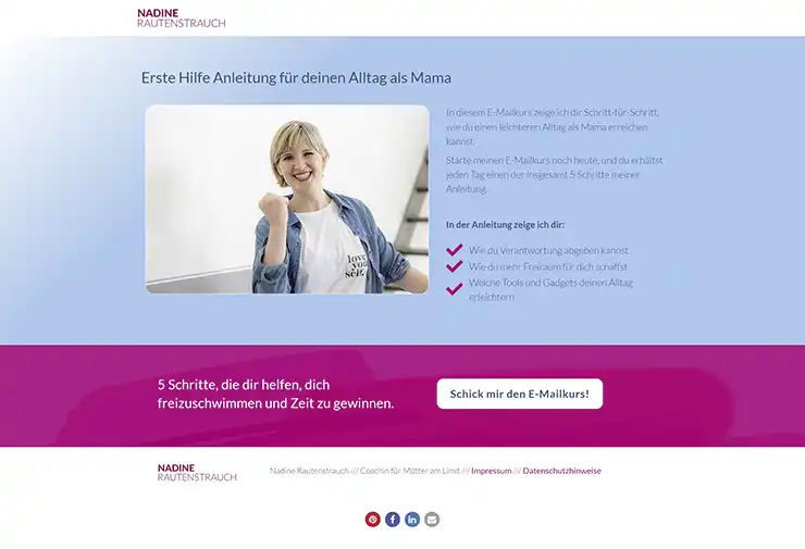 Portfolio Branding und Website für Solounternehmerin 3 Referenz: Auf der Website Leads generieren