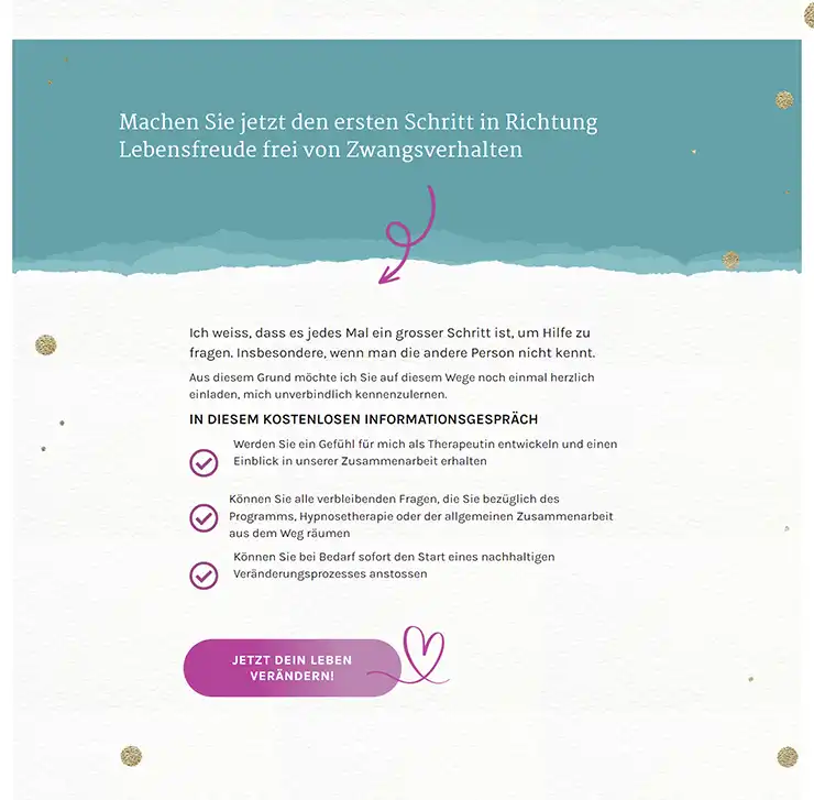 Portfolio Website für Hypnosetherapeutin 10 Neue Homepage für Praxis in Zürich