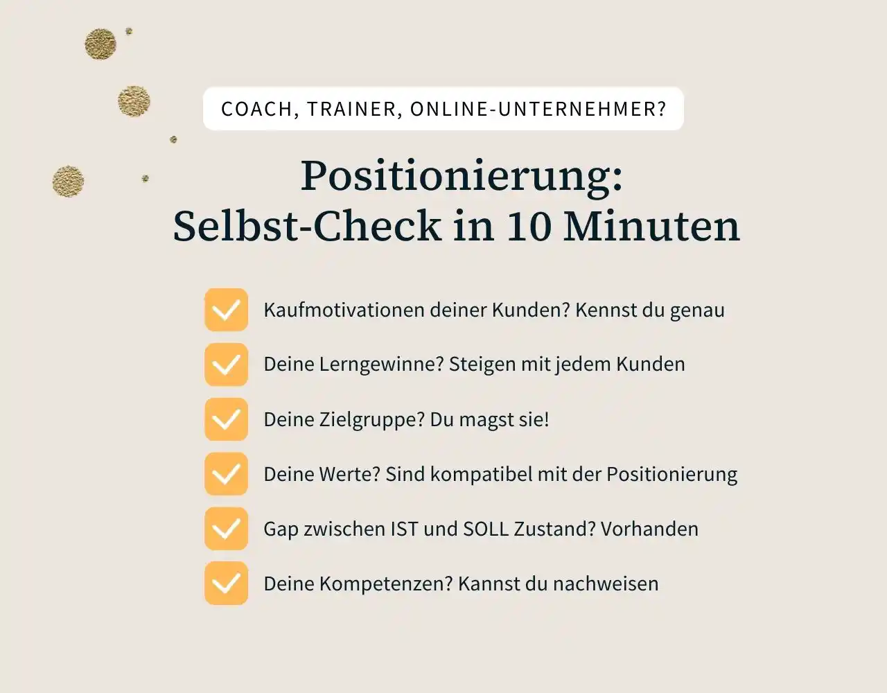 Positionierung Selbstcheck