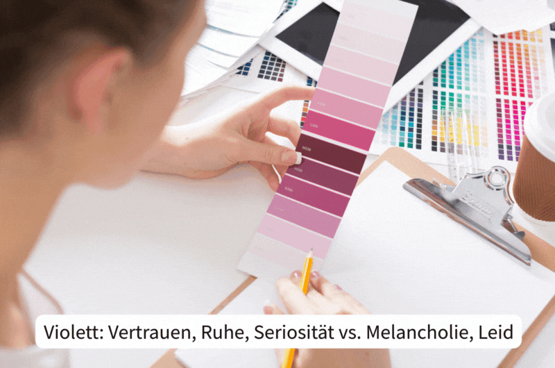 Corporate Design Farben: 5 fatale Fehler bei der Wahl von Farben und wie du sie behebst 3 Farben Corporate Design: Wirkung von Violett